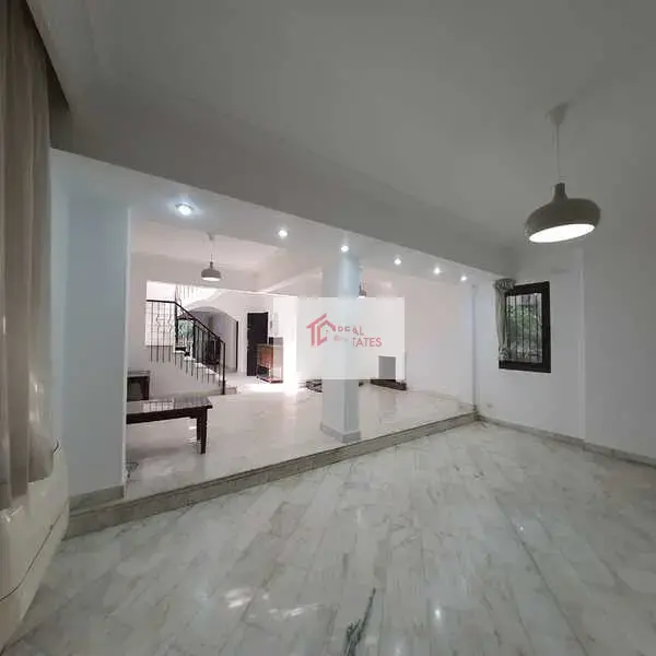 Ground floor apartment two story duplex bedrooms bathrooms private pool and entrance semi furnished hay el maadi cairo egypt