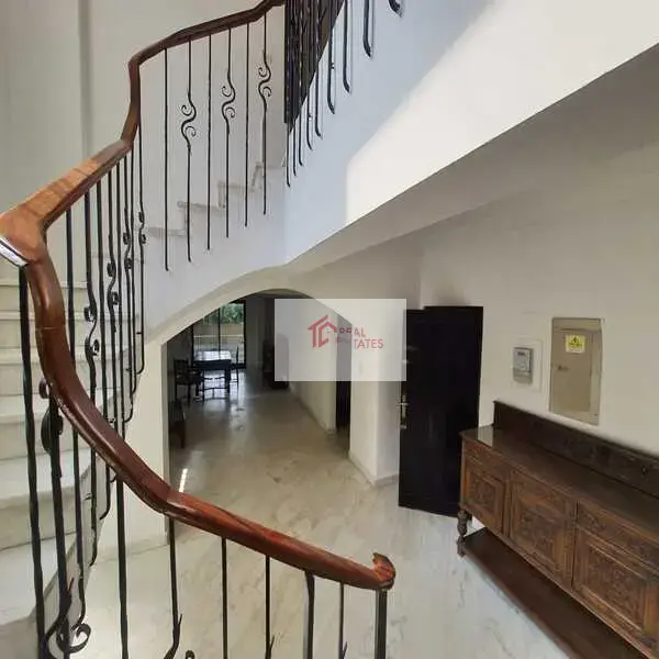 Ground floor apartment two story duplex bedrooms bathrooms private pool and entrance semi furnished hay el maadi cairo egypt