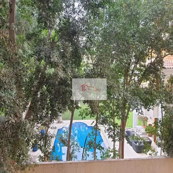 Ground floor apartment two story duplex bedrooms bathrooms private pool and entrance semi furnished hay el maadi cairo egypt