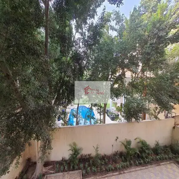 Ground floor apartment two story duplex bedrooms bathrooms private pool and entrance semi furnished hay el maadi cairo egypt