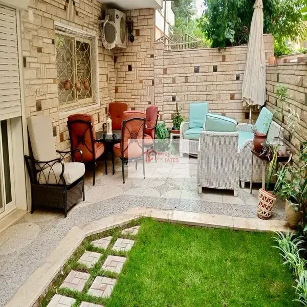 Ground floor apartment furnished Prime Location in Sarayat Maadi 📍next to french school and American school